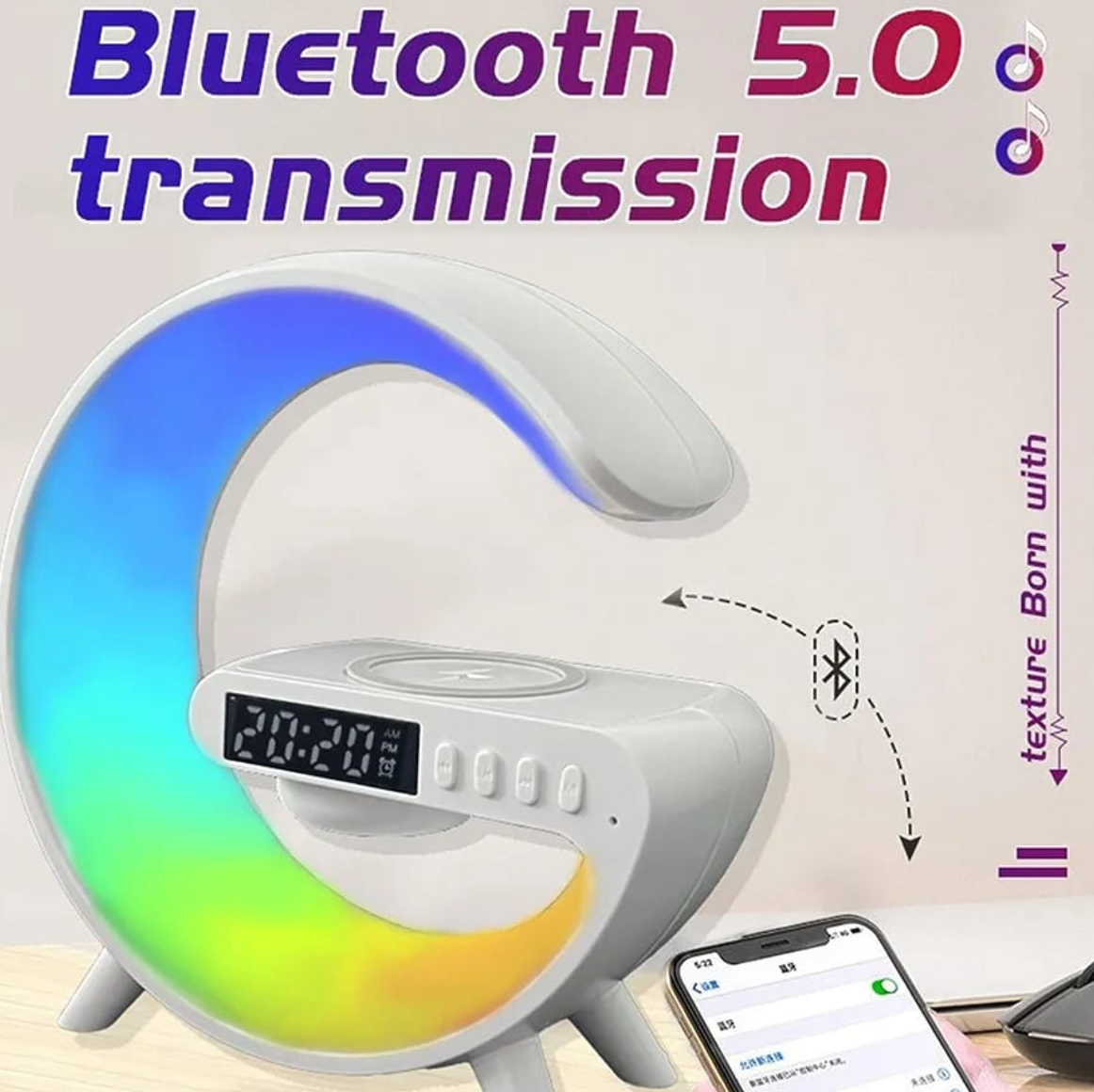 LÁMPARA 3 EN 1, Bocina bluetooth, cargador, lámpara