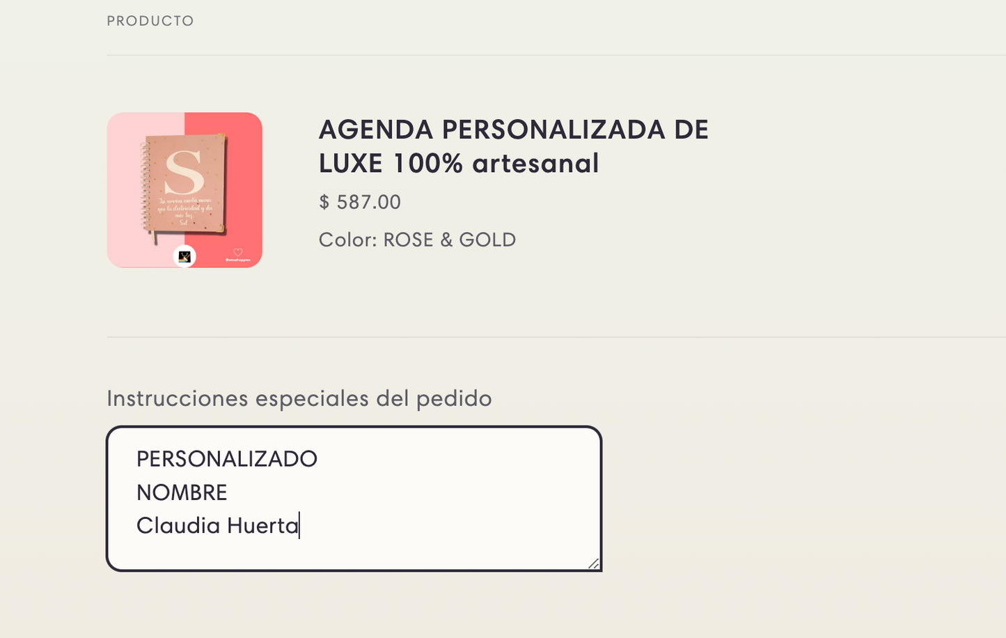 AGENDA PERSONALIZADA DE LUXE 100% artesanal